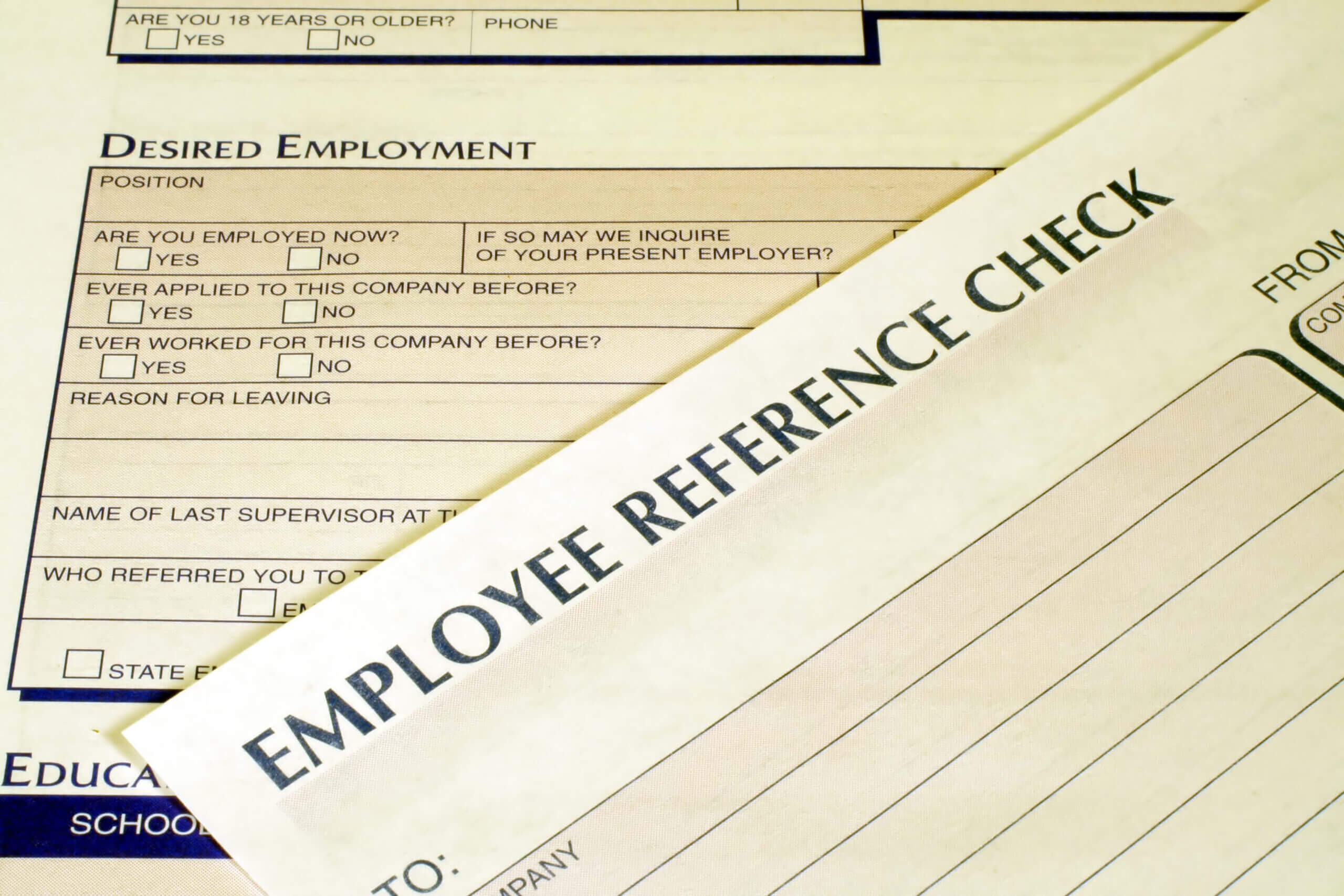 Pre-employment background check form
