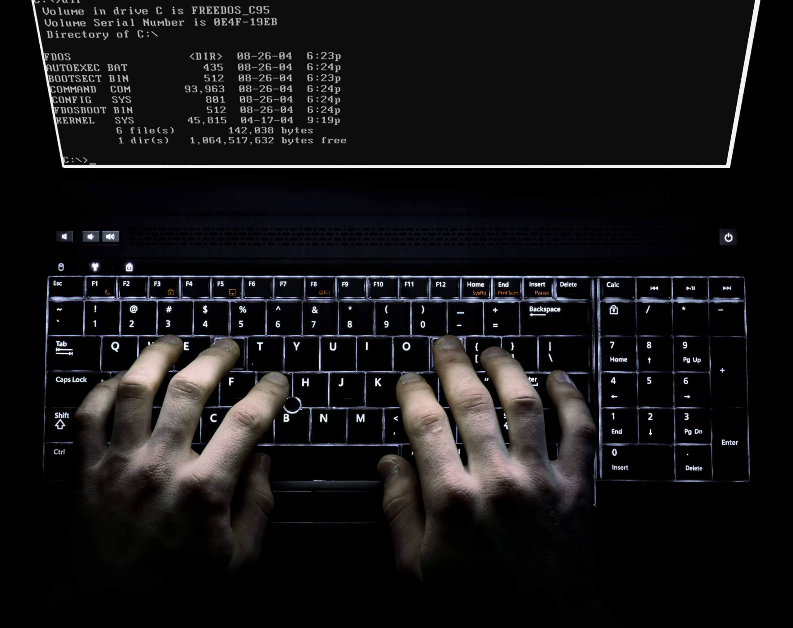 Hacker at computer